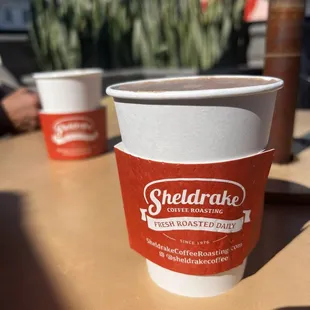 Mocha lattes in the sunny patio