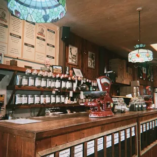 the interior of a coffee shop
