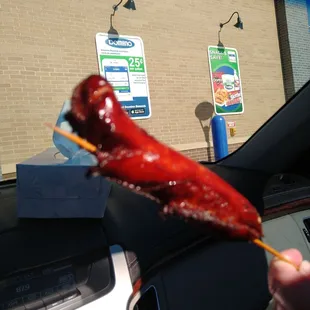 Sausage link -- with delicious crisped skin, moist inside. Yummy.