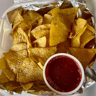 Homemade chips and salsa