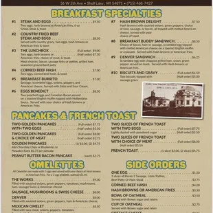 Front of menu