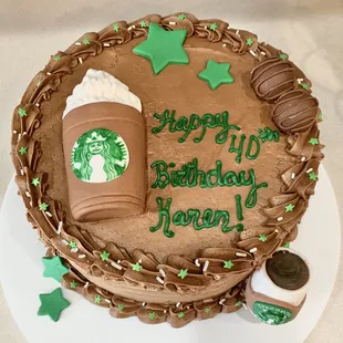 a birthday cake for a starbucks