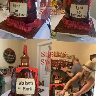 360 degree Makers Mark Cake, 95% edible, Also Pours Bourbon!!