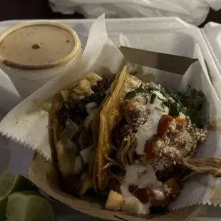 1 Birria Taco with Consommé 1 Pollo Taco