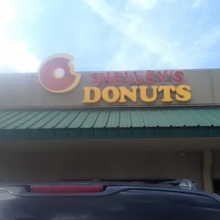 the front of a donut shop