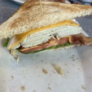 Turkey, bacon and Cheese sandwich
