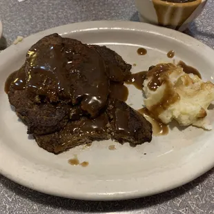 Meatloaf and mashed potatoes