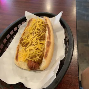 Chili dog - sauce is not spicey