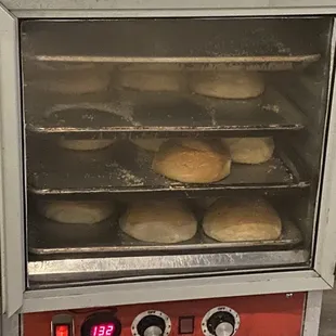 Fresh made bread loaves for each table