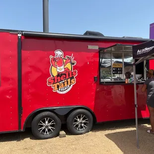 The outside of their food truck