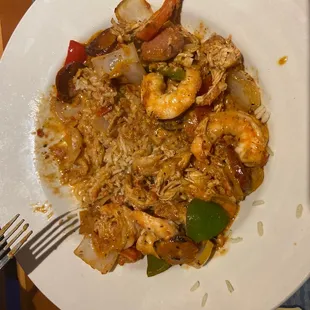 Partly eaten jambalaya