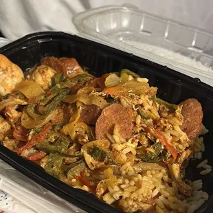 My Jambalaya and side of Rice Pilaf