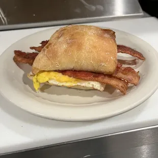 BREAKFAST SANDWICH ON CIABATTA BREAD