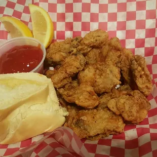 Pan fried oysters