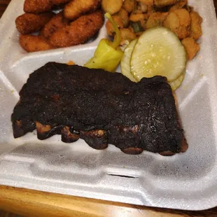 Ribs plate and beef Brisket plate