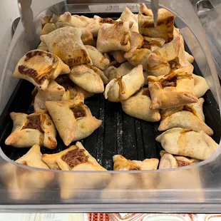 a tray of baked pastries
