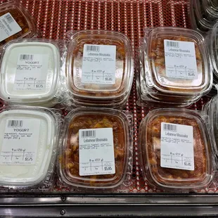 a variety of packaged food