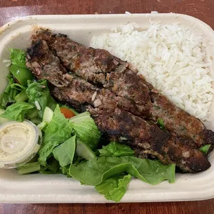 Beef kefta platter