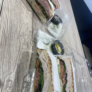 Ham &amp; cheese panini and Turkey panini.