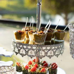 a display of appetizers