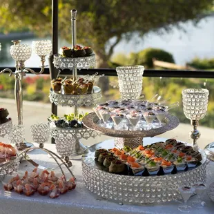 a variety of appetizers on a table