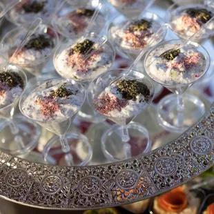 a platter of appetizers