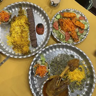 Lubia Polo with Beef Koobideh