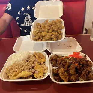 We had no idea the portions were gonna be so big. These are all leftovers!