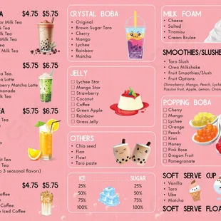 Shen tea menu