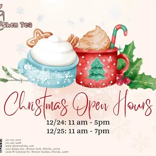 Shen Tea holidays hours
