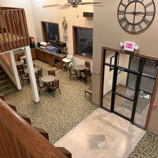 Downstairs lobby and breakfast area.