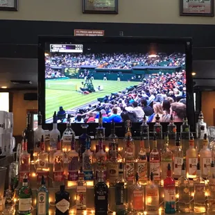 candles and a television