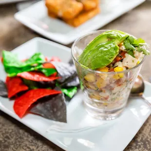 a glass of salad