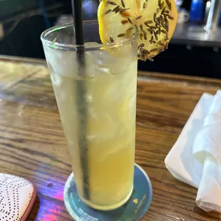 Jack Daniels Lavender Lemonade (seasonal drink with lavender flowers)