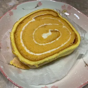 Orange Cake Roll Slice