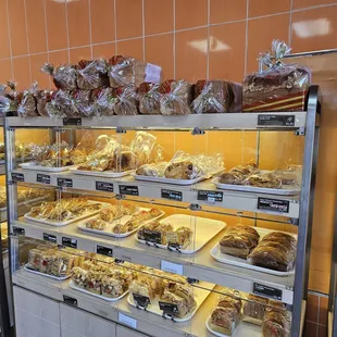 a display of baked goods