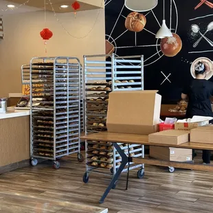 a baker working in a bakery