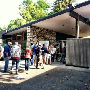 Line at 8:45 (doors open at 9) waiting to get in!