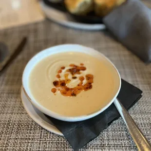Cauliflower and lentil soup
