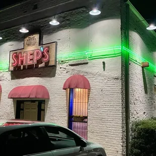 the exterior at night