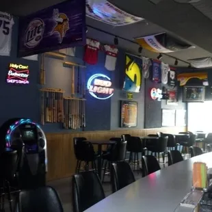 a view of a sports bar