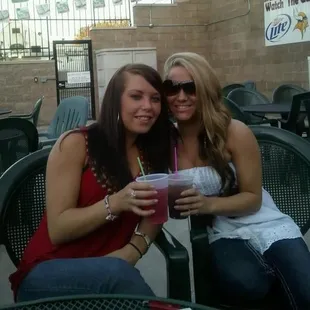 two women sitting at a table