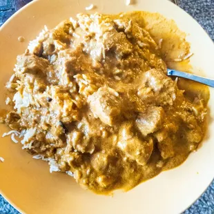 Lamb Korma (delivery so on my own plate)