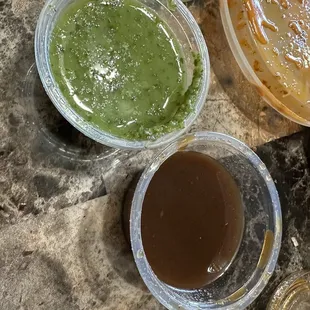 The delicious Samosas sauces,...