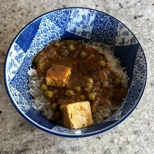 Matar Paneer (my bowl at home)