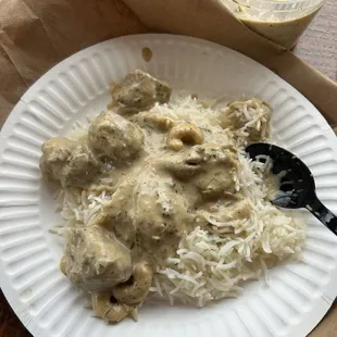 Lamb korma with basmati rice