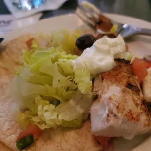 Fish tacos were simple but delicious