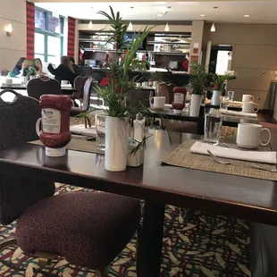 the dining area of the restaurant