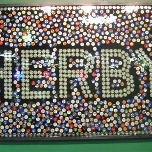 a beer bottle mosaic