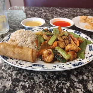 Vietnamese butter shrimp with brown rice lunch special